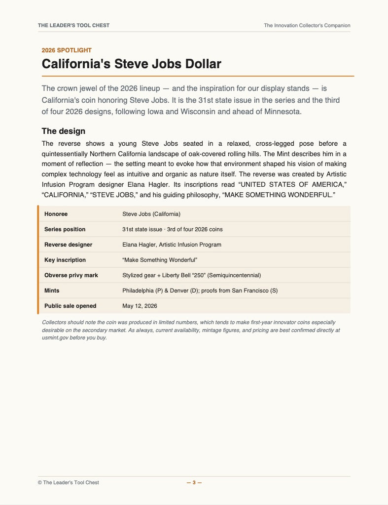 The Innovation Collector's Companion — American Innovation $1 Coin Guide & Checklist (Digital PDF)